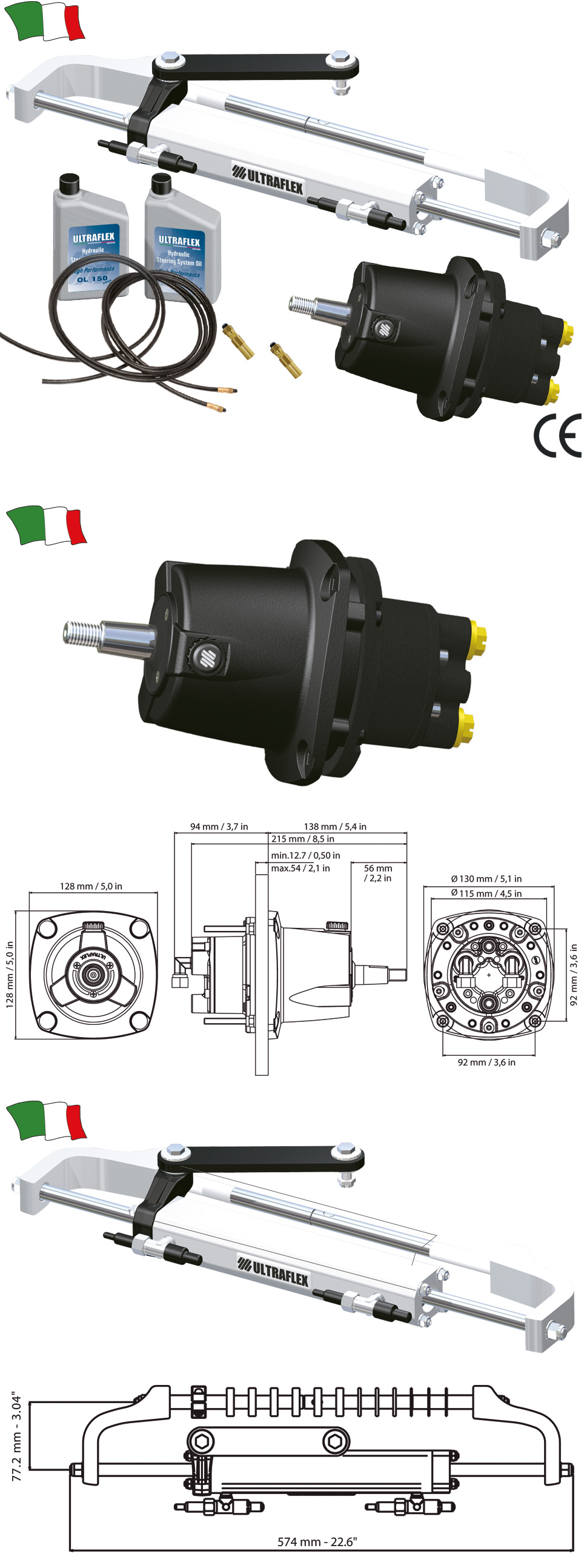 ULTRAFLEX HYDRAULIC STEERING SYSTEM FOR OUTBOARDS UP TO 115 HP G.F.N