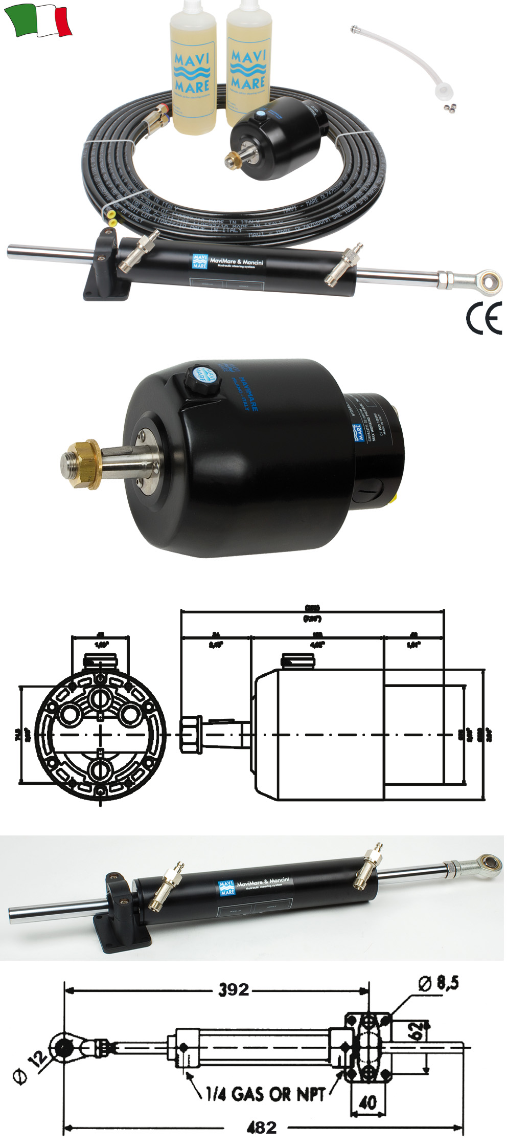 GE 50 HYDRAULIC STEERING SYSTEM FOR INBOARD ENGINES BOATS FROM 6 TO