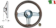 STAINLESS STEEL AND MAHOGANY STEERING WHEEL
