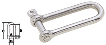 AISI 316 STAINLESS STEEL LONG "D" SHACKLE