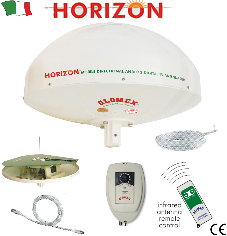 ANTENNA TV DIRETTIVA GLOMEX "HORIZON" ANALOGICA E DIGITALE PER ROULOTTE