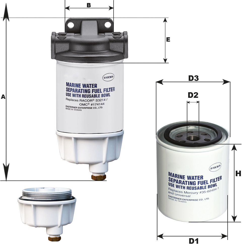 Filtro Diesel Ej.Life 500FG, Filtro Diesel, Filtro Carburante Diesel Motore Auto Con Guarnizione A Vite 500fg 78150422