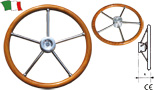 FIVE-SPOKE S.STEEL AND TEAK STEERING WHEEL