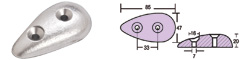 OVAL ANODE FOR TRIM TAB