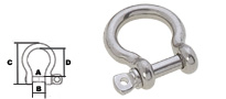 AISI 316 STAINLESS STEEL BOW SHACKLE
