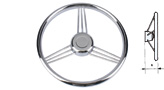 THREE-SPOKE AISI 316 STAINLESS STEEL STEERING WHEEL