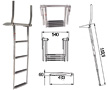 TELESCOPIC SWIM PLATFORM LADDER WITH SUPPORT HANDLES