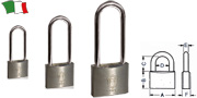 PADLOCK WITH LONG ARCH MADE OF METAL CHROME