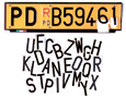 ADHESIVE LETTERS AND NUMBERS FOR NUMBER PLATES