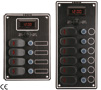 WATERPROOF ELECTRIC SWITCH PANEL WITH LED LIGHTS AND DIGITAL VOLTMETER