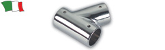 SUPPORTO A "T" A 60° IN OTTONE CROMATO